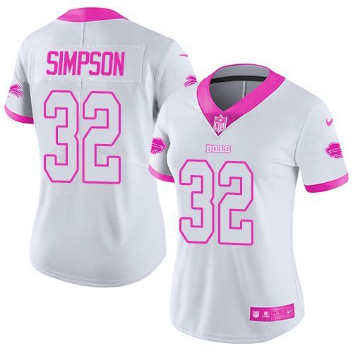 Women White Pink Limited Rush jerseys-088